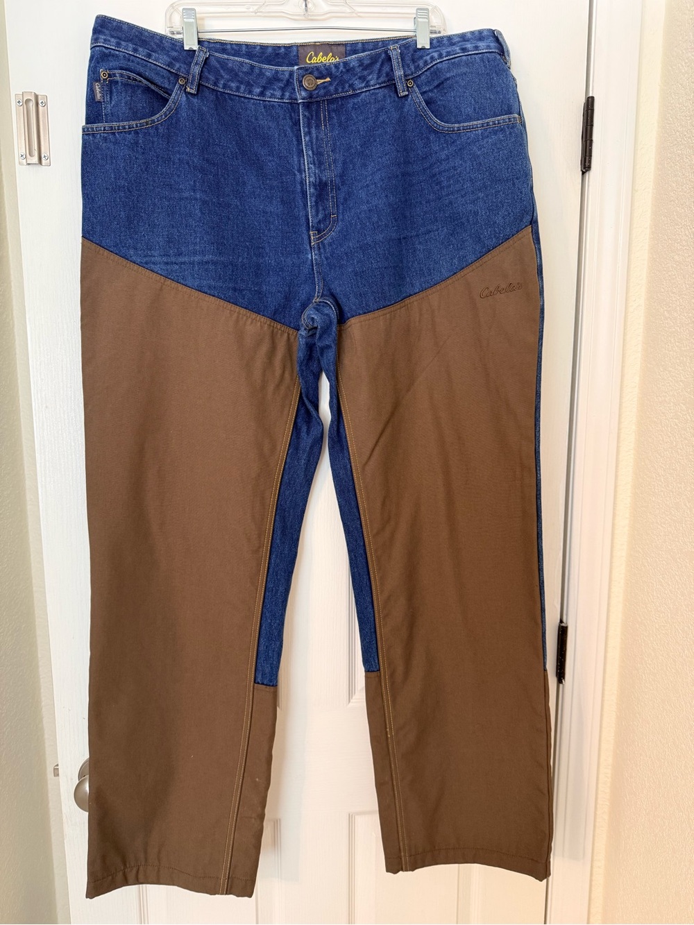Cabela's Roughneck Upland Brush Jeans Men’s 40x34 Denim Blue Brown Hunting Work